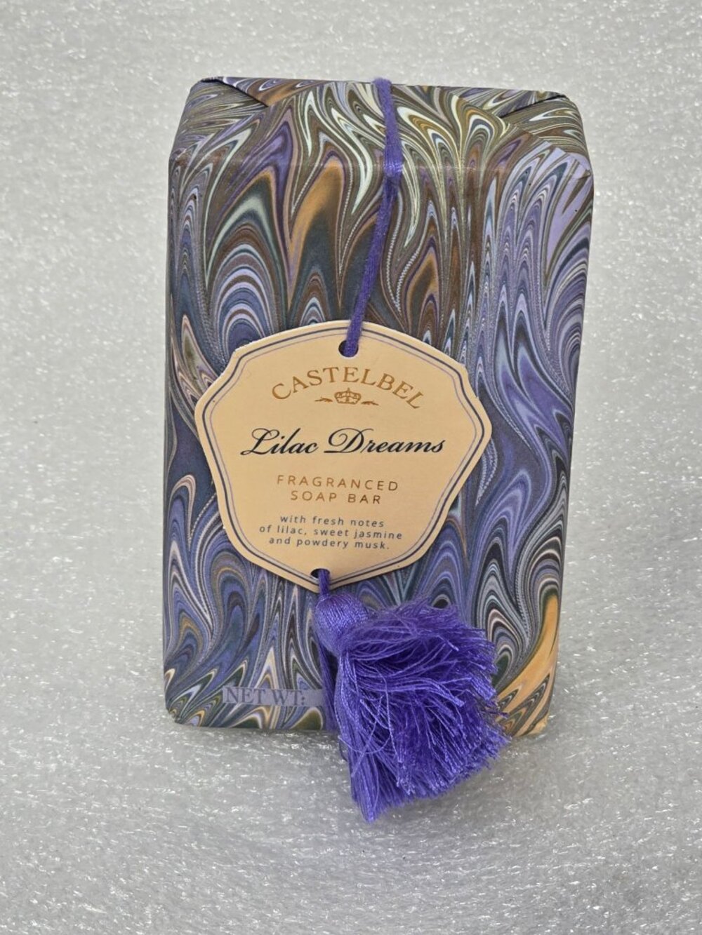 Castelbel Lilac Dreams Fragranced Soap Bar 6.8 Oz With Gift Wrap Tassel
